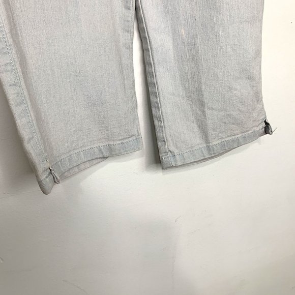 RARE STELLA MCCARTNEY Grey Blue Crop Pant w/ Retro Stitching Pockets Key Ring Sz - Picture 3 of 11